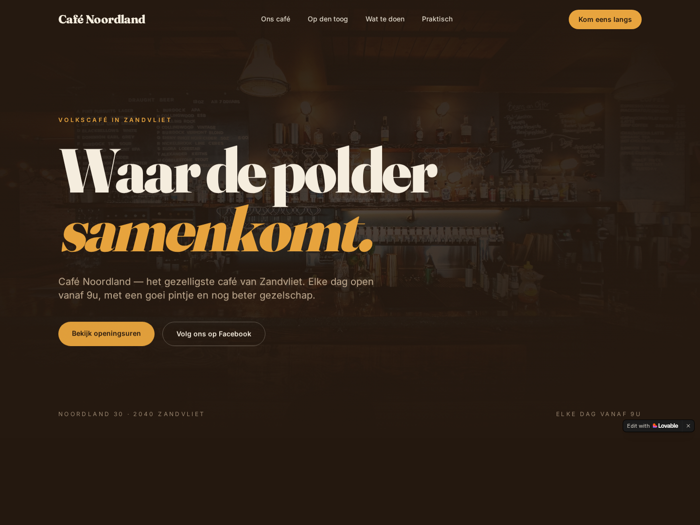 Screenshot van Café Noordland